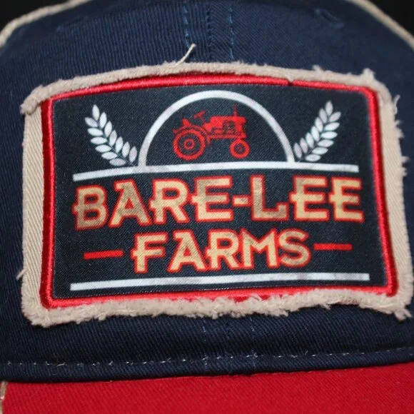 Bare-Lee Farms Patch Baseball Cap Hat Adjustable Strapback Mesh NWT - Picture 2 of 12